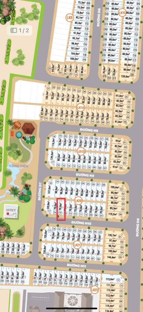 Bán đất nền Richland Residence Trần Đại Nghĩa, Bình Dương, 106m2, giá 19 triệu/m²